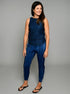 The Jogger - Blue Shibori / Blue Pinstripe